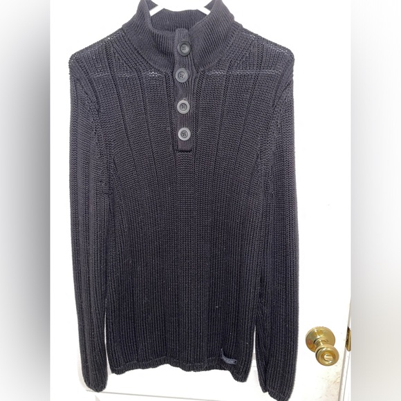 Calvin Klein | Black Rib Knit Long Sleeve Sweater - Picture 4 of 15